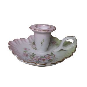 Vintage Hand Painted Nippon Candlestick Holder – Floral Vintage Porcelain Japan